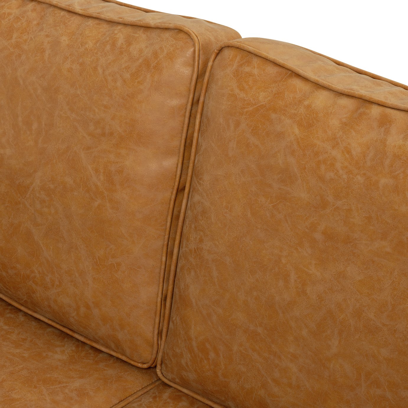 Argos Home Knox Faux Leather 2 Seater Sofa - Tan