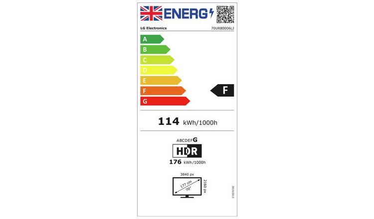 LG 70 Inch 70UR80006LJ Smart 4K UHD HDR LED Freeview TV