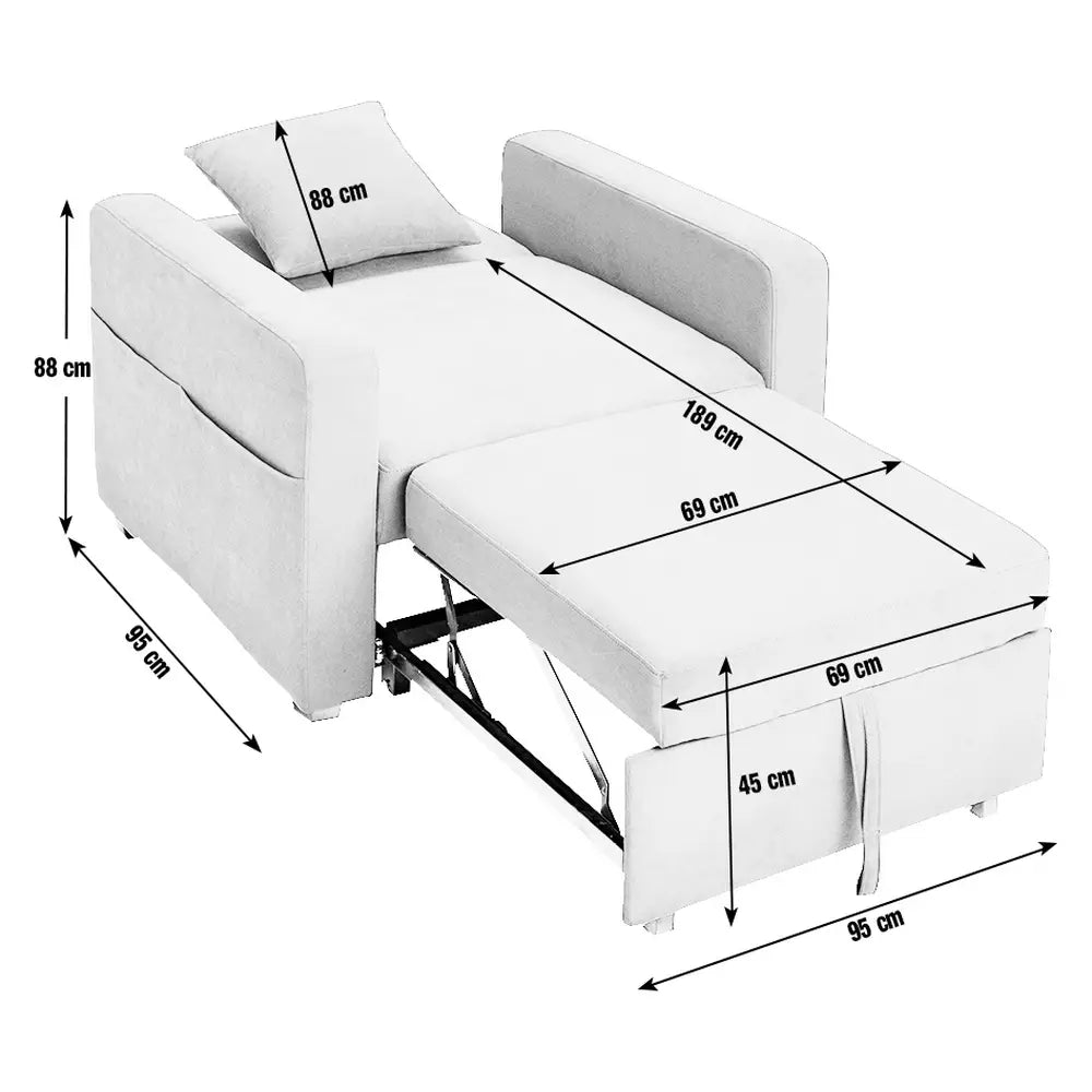 Habitat Reagan Single Fabric Chairbed - Natural