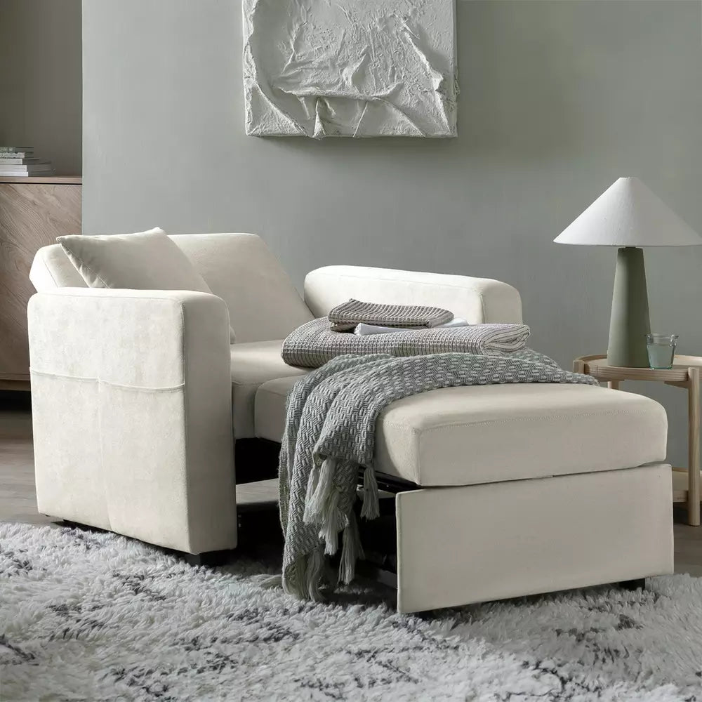 Habitat Reagan Single Fabric Chairbed - Natural