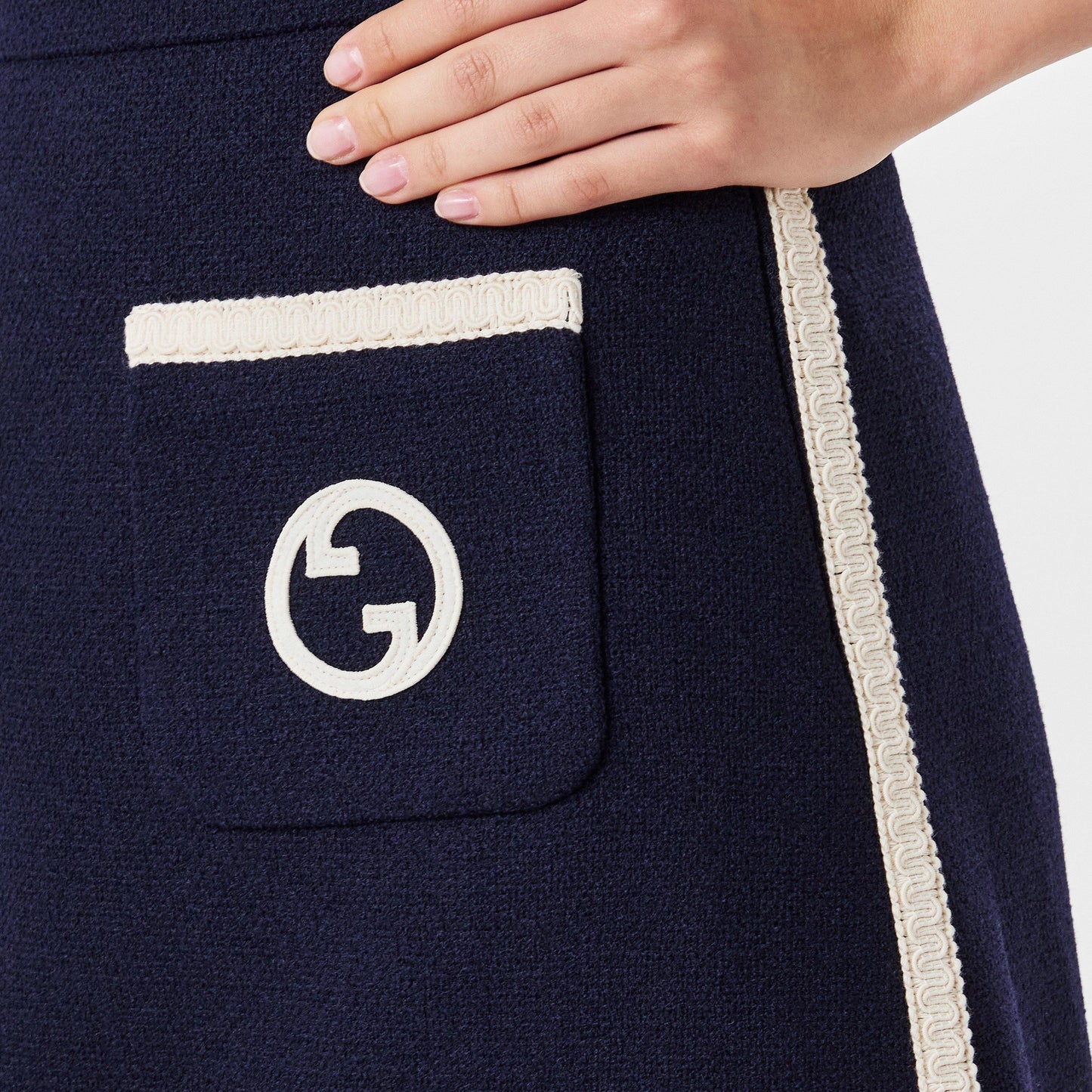 Gucci Women's Retro Tweed Wool Skirt