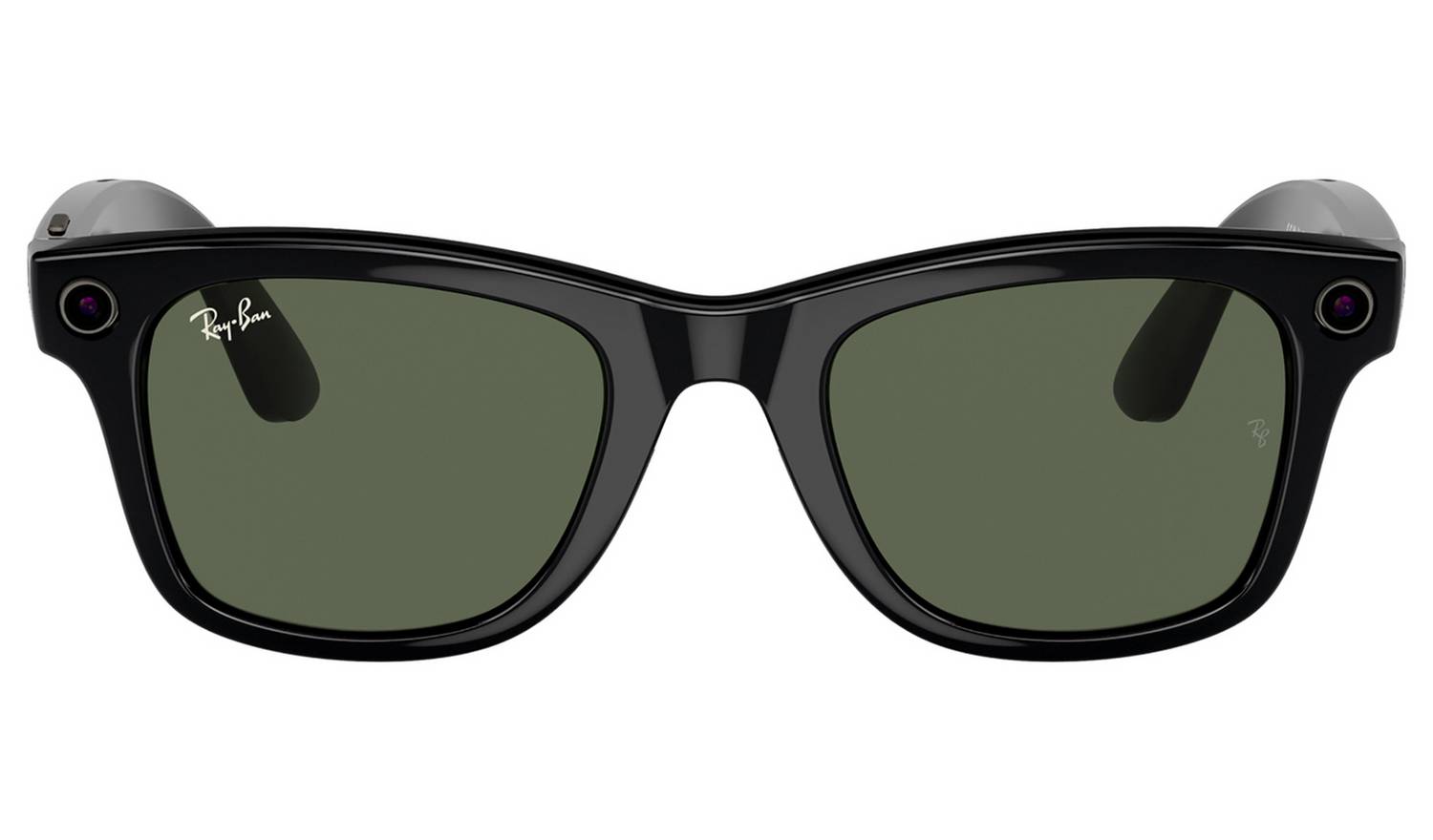 Ray-Ban Meta Wayfarer Glasses - Shiny Black, G15 Green