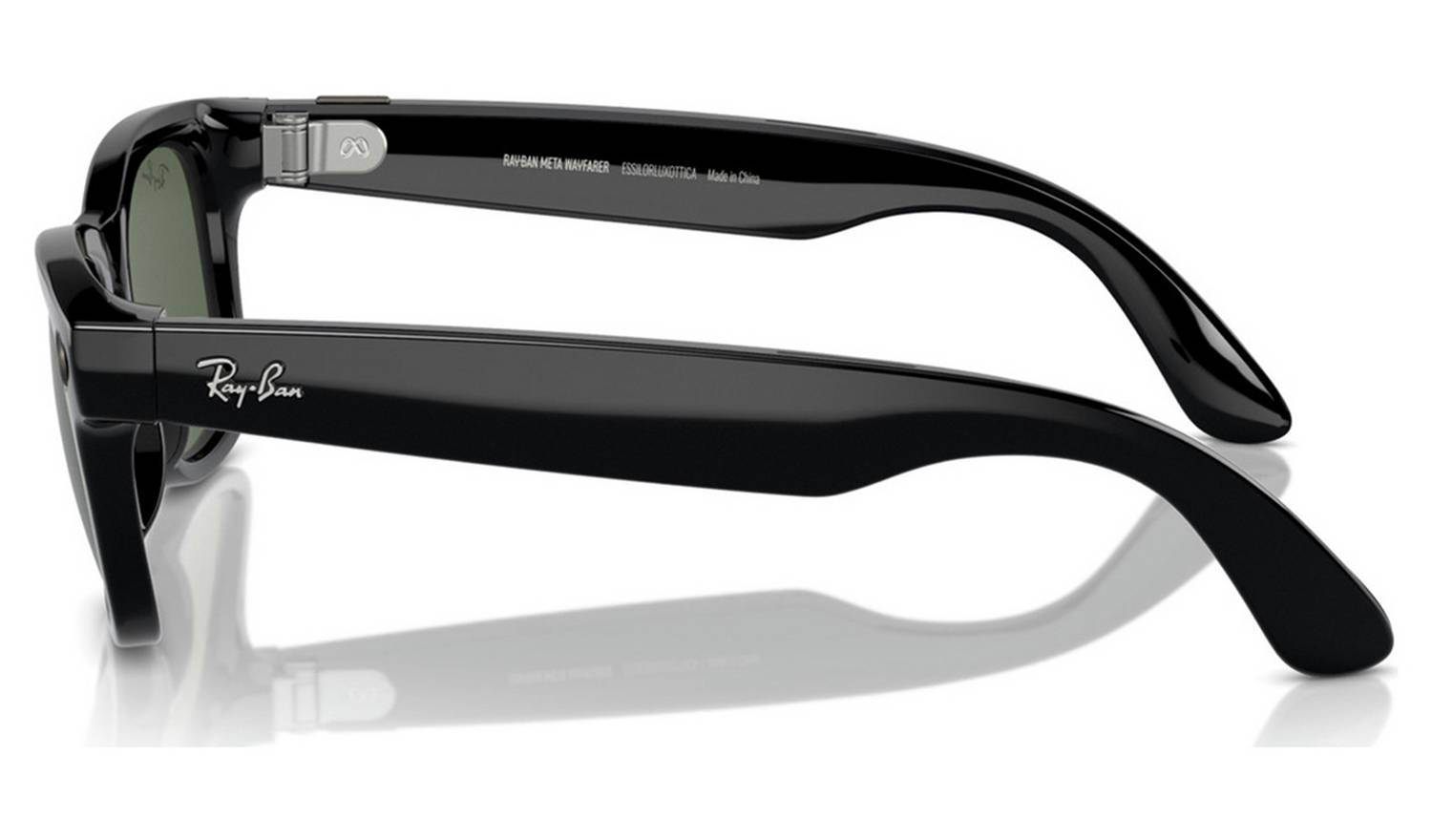 Ray-Ban Meta Wayfarer Glasses - Shiny Black, G15 Green