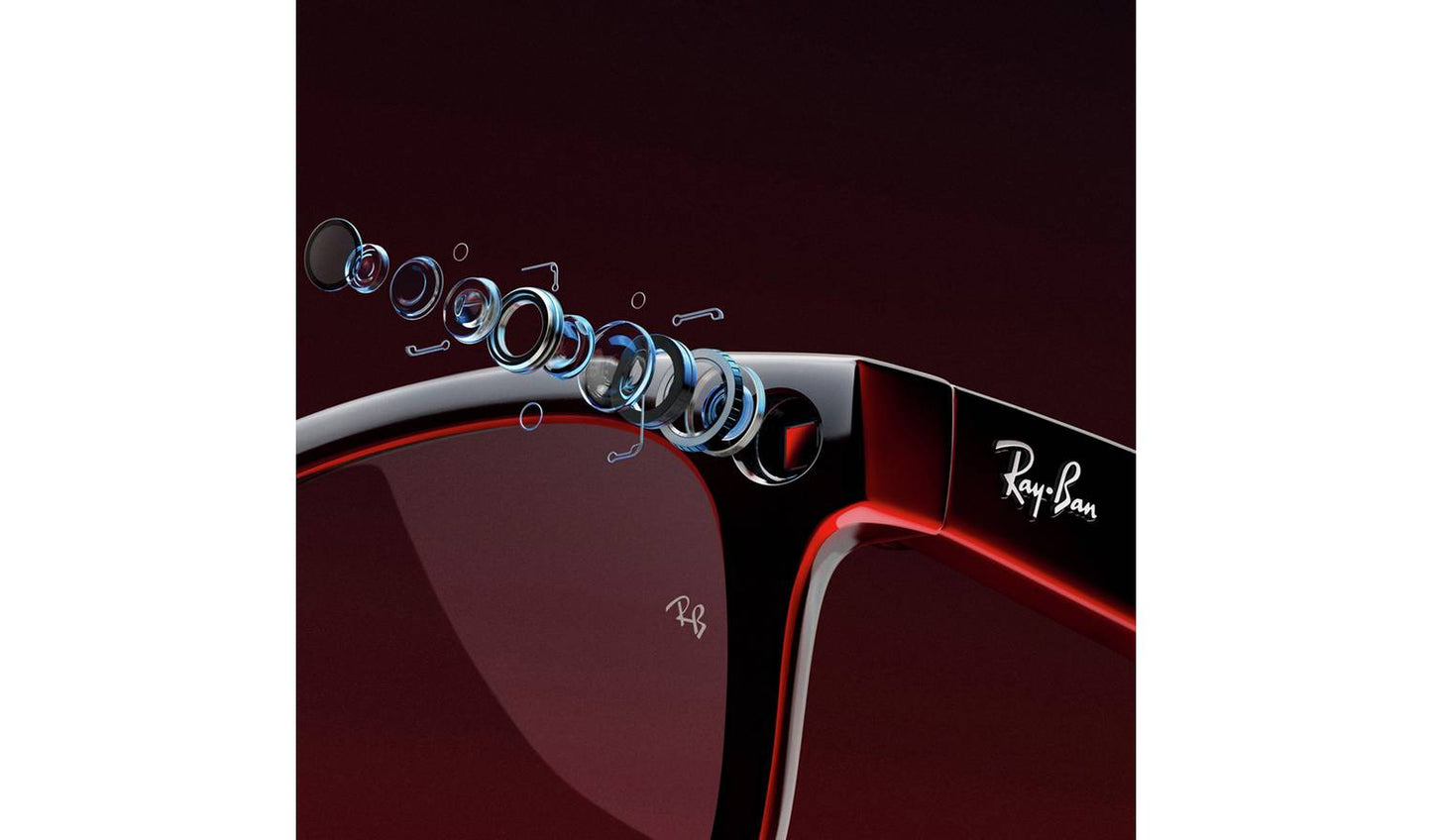 Ray-Ban Meta Wayfarer Glasses - Shiny Black, G15 Green