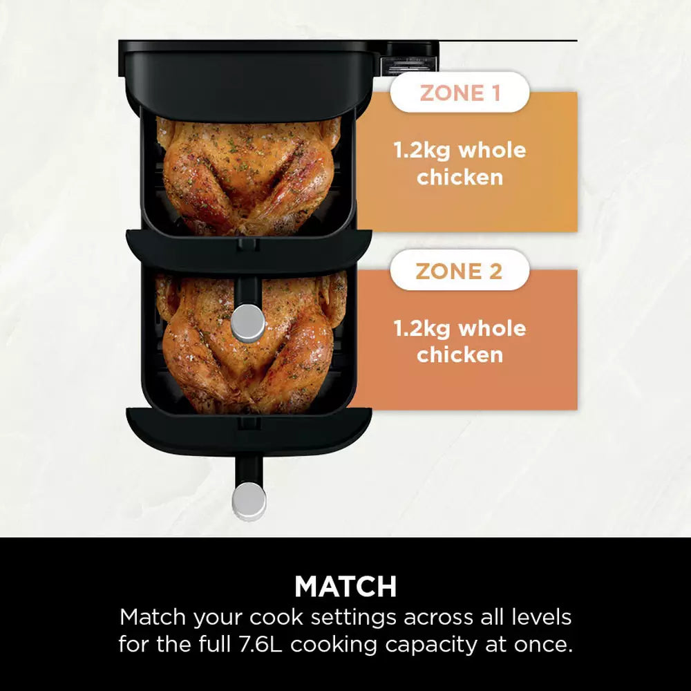 Ninja Double Stack SL300UK 7.6L Air Fryer - Black
