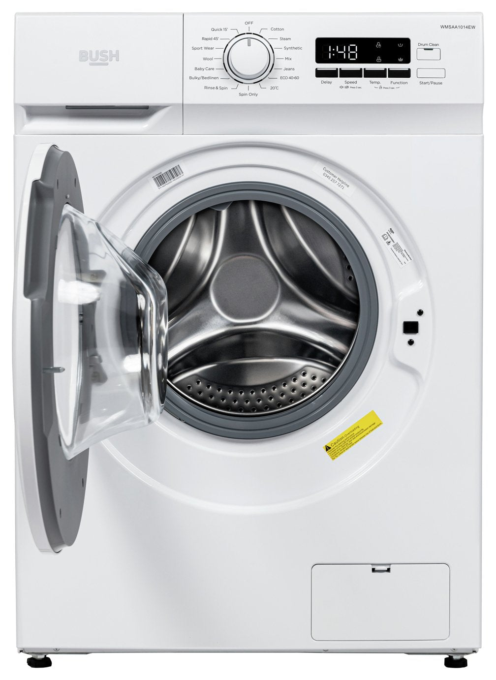 Bush WMSAA1014EW 10KG 1400 Spin Washing Machine - White