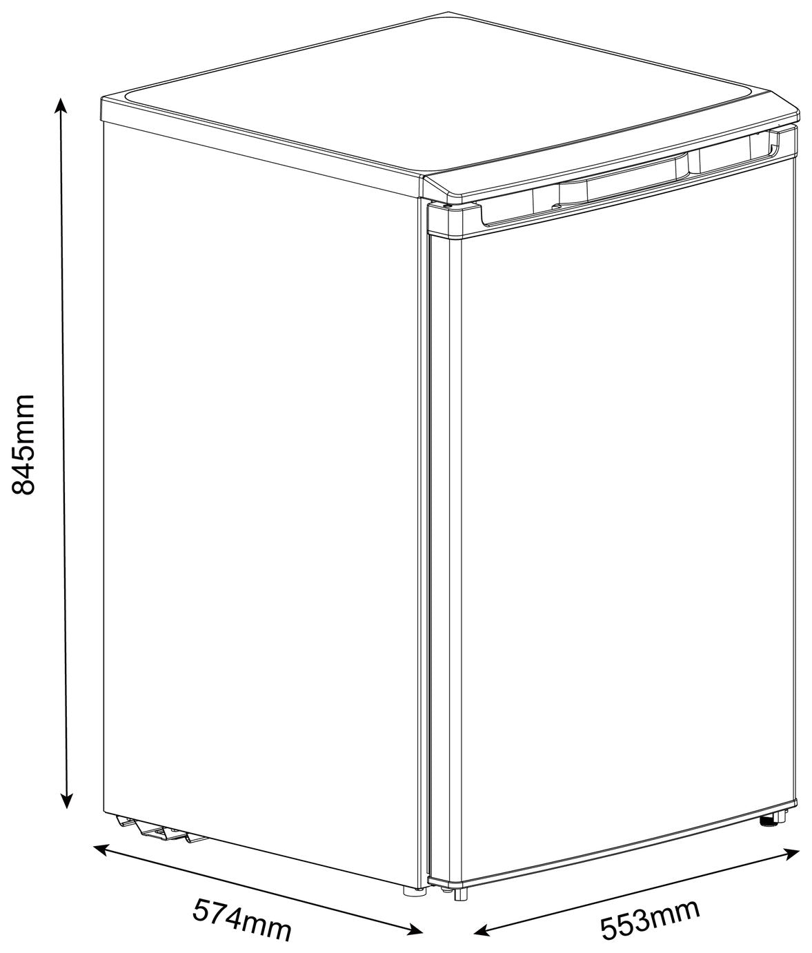 Bush MEE5585UCL Under Counter Larder Fridge - White