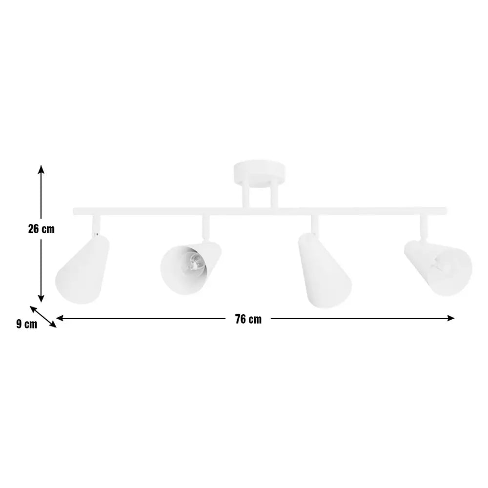 Habitat Steel 4 Lights Spotlight Bar - Matt White