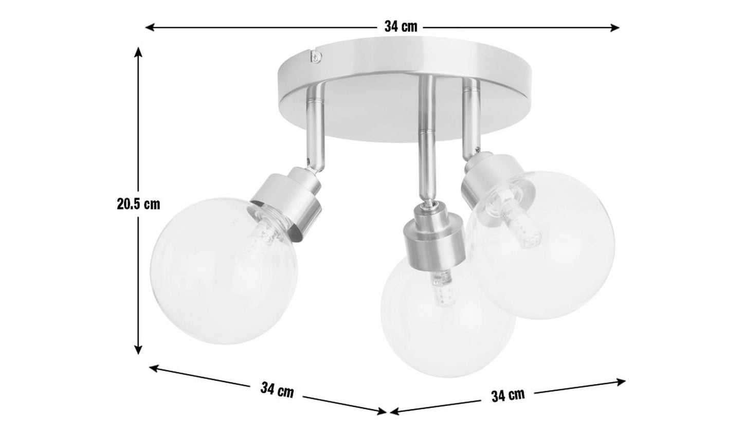 Habitat Tay Stainless Steel 3 Lights Spotlight - Brass