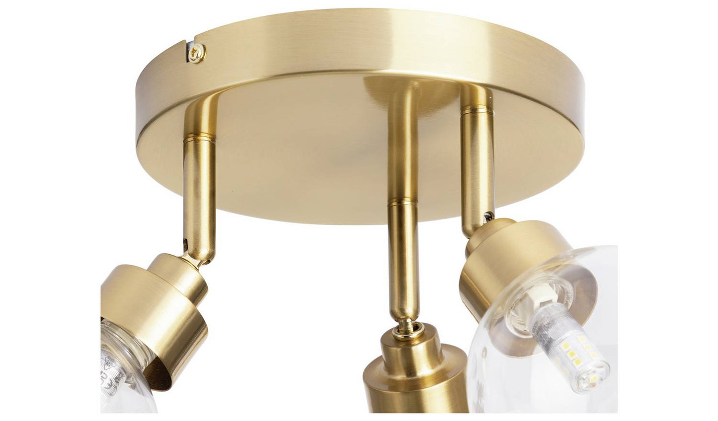 Habitat Tay Stainless Steel 3 Lights Spotlight - Brass