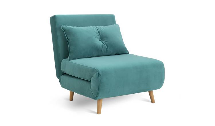 Habitat Roma Single Compact Velvet Chairbed - Teal