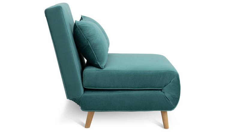 Habitat Roma Single Compact Velvet Chairbed - Teal