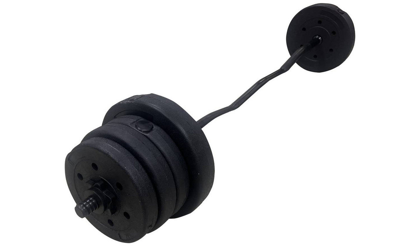 Opti Z Curl Vinyl Barbell Weight Set - 25kg