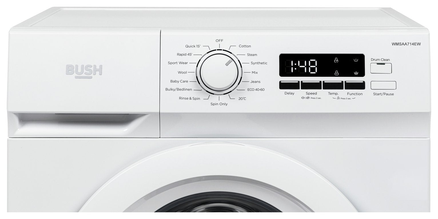 Bush WMSAA714EW 7KG 1400 Spin Washing Machine - White