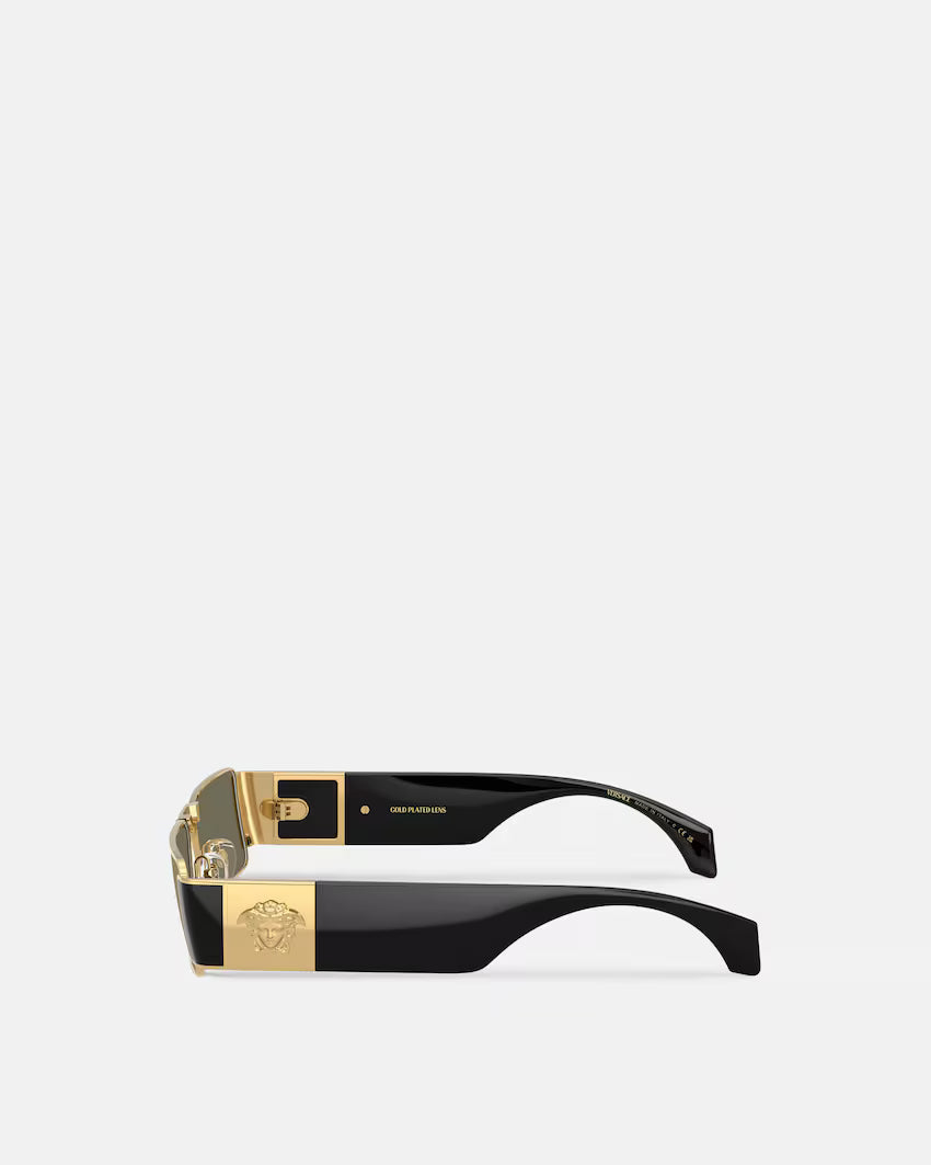 Medusa Plaque Rectangular Sunglasses