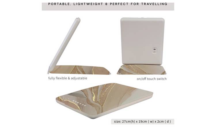 Sensse Glow Up LED Flip Top Modern Marble Mirror