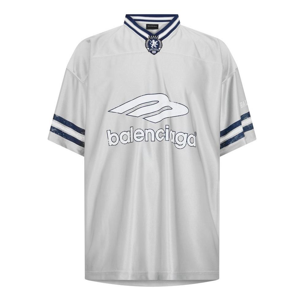 Balenciaga Men's Bal V Neck Oversized T-Shirt