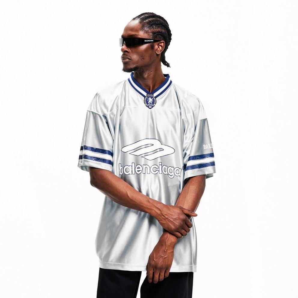 Balenciaga Men's Bal V Neck Oversized T-Shirt