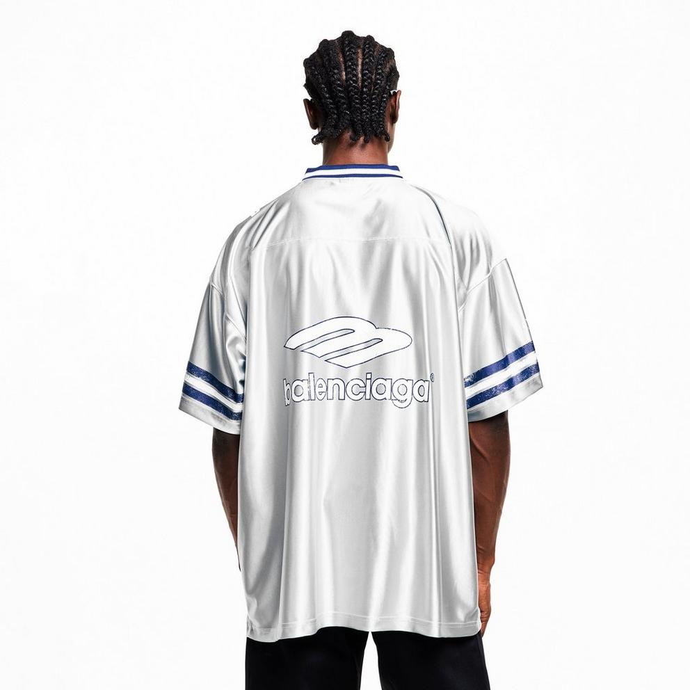 Balenciaga Men's Bal V Neck Oversized T-Shirt