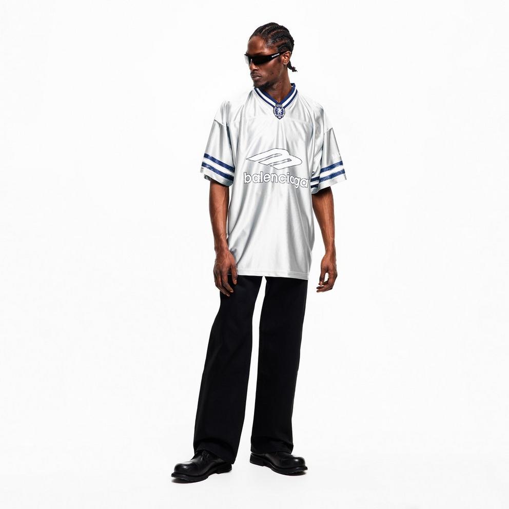 Balenciaga Men's Bal V Neck Oversized T-Shirt