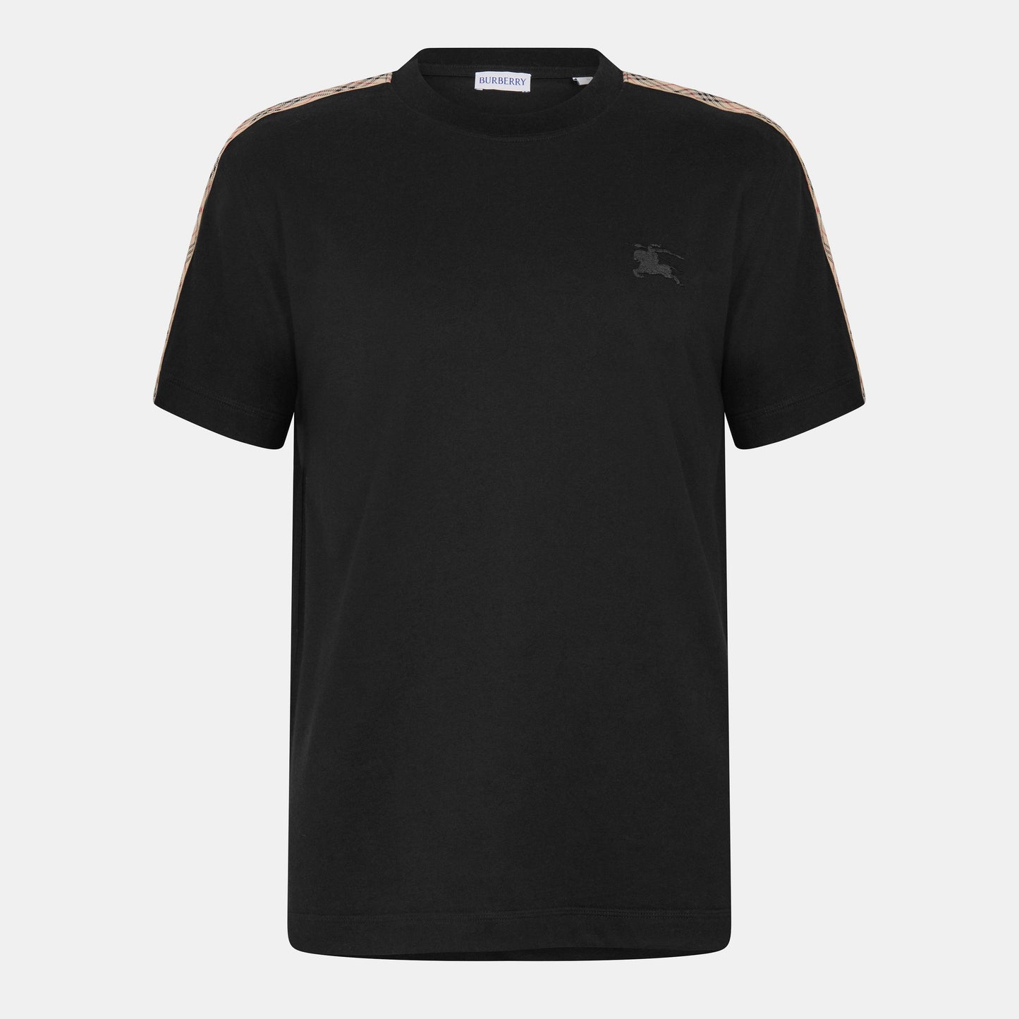 Burberry Mens Check Trim Cotton T-Shirt