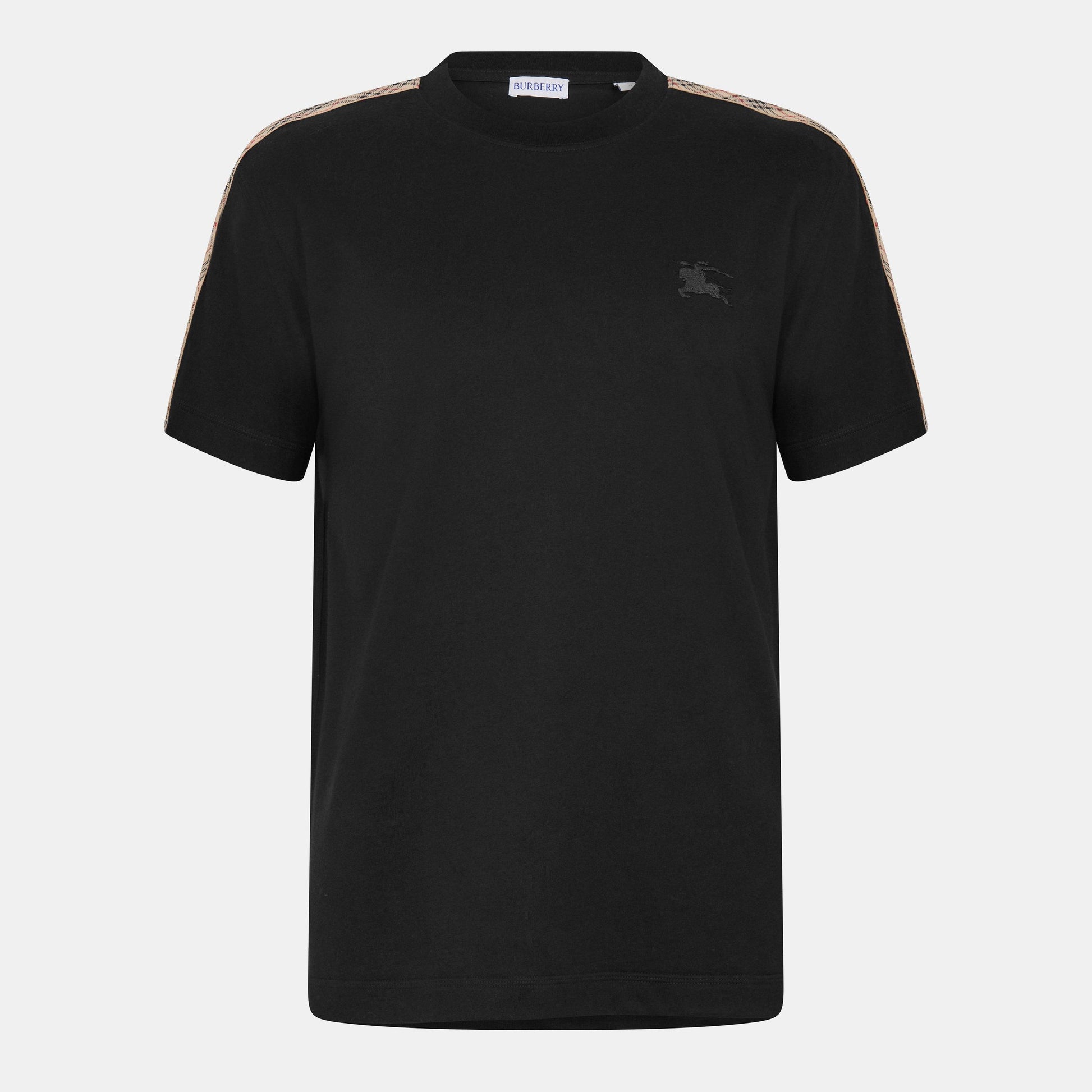 Burberry Mens Check Trim Cotton T-Shirt