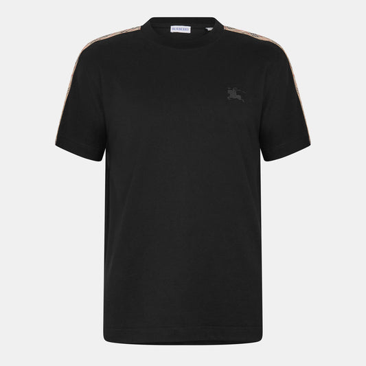 Burberry Mens Check Trim Cotton T-Shirt