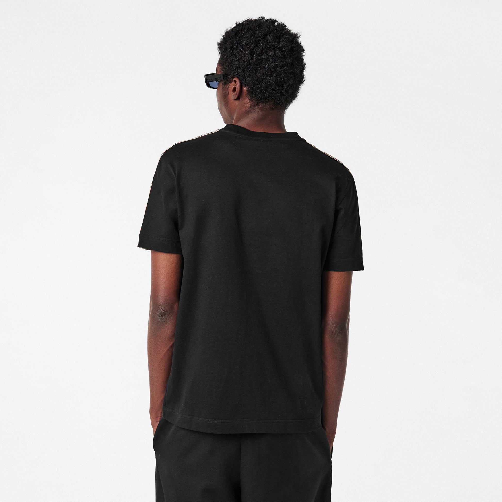 Burberry Mens Check Trim Cotton T-Shirt