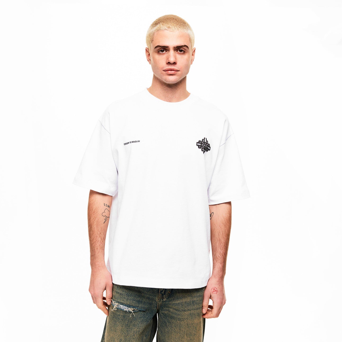 The Couture Club Men's Blurred Oversized Fit Oversized T-Shirt