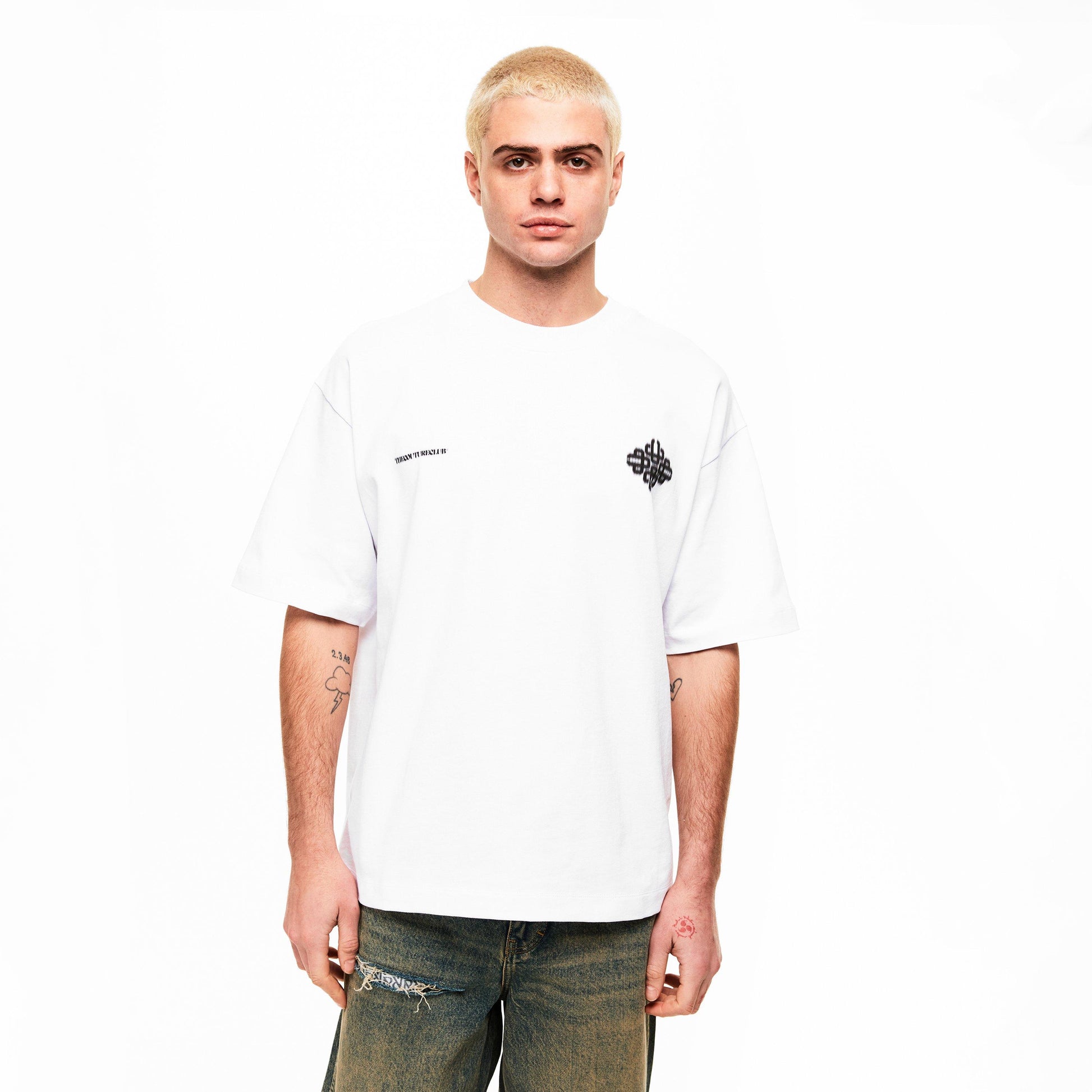 The Couture Club Men's Blurred Oversized Fit Oversized T-Shirt