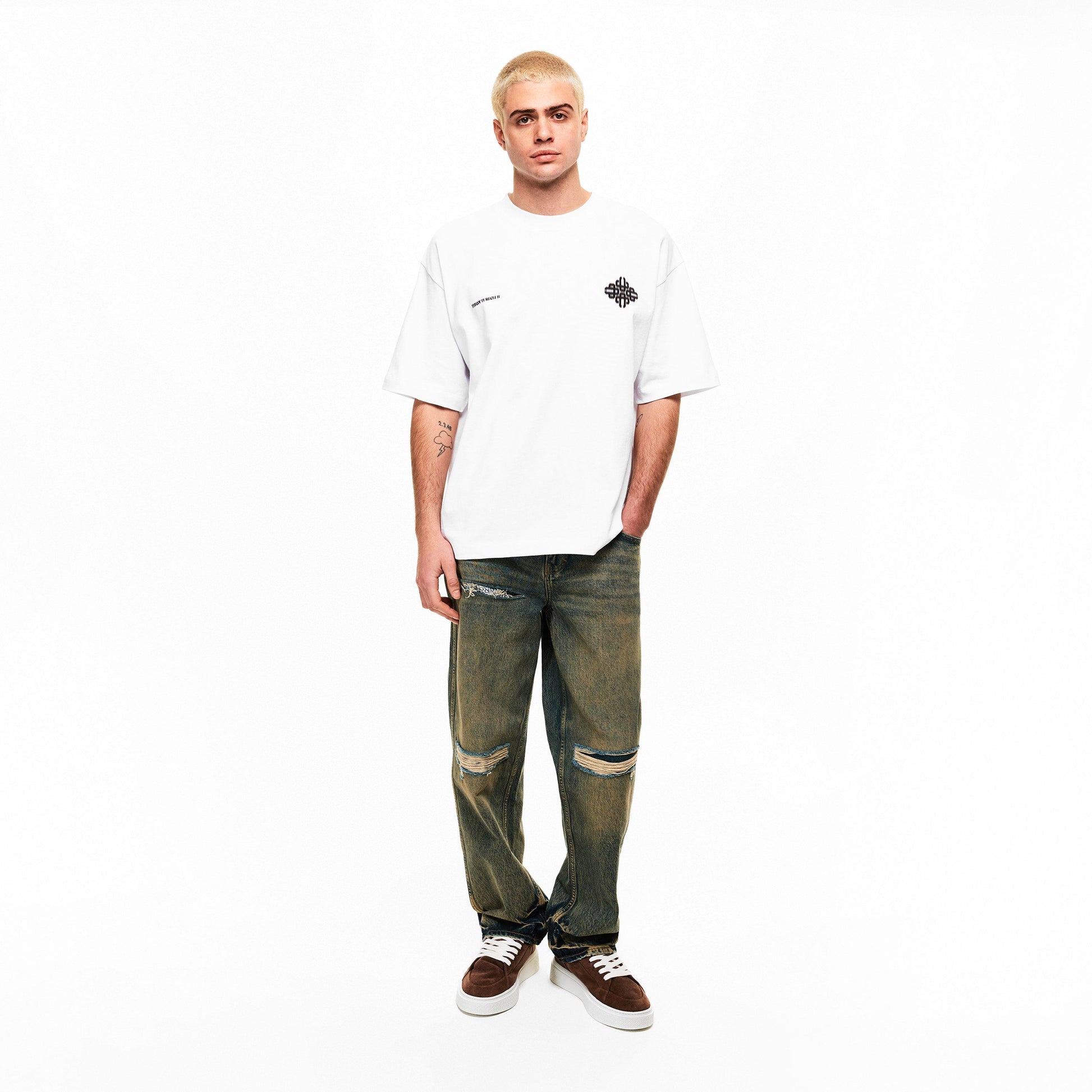 The Couture Club Men's Blurred Oversized Fit Oversized T-Shirt