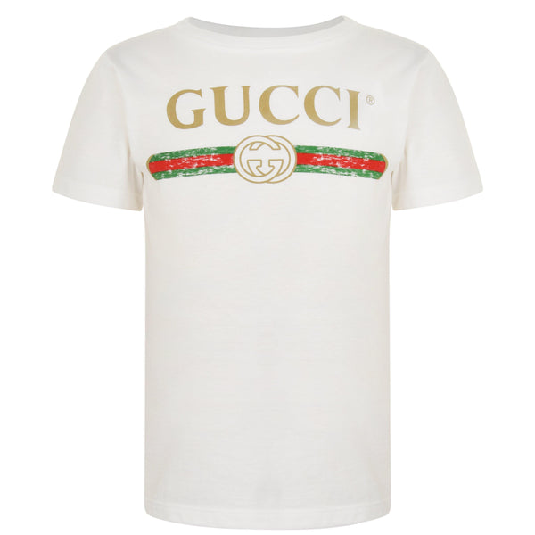 Gucci Juniors' Fake Logo Cotton T-Shirt