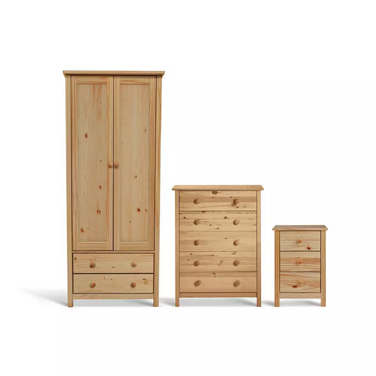 Argos Home Scandinavia 3 Piece 2 Door Wardrobe Set - Pine