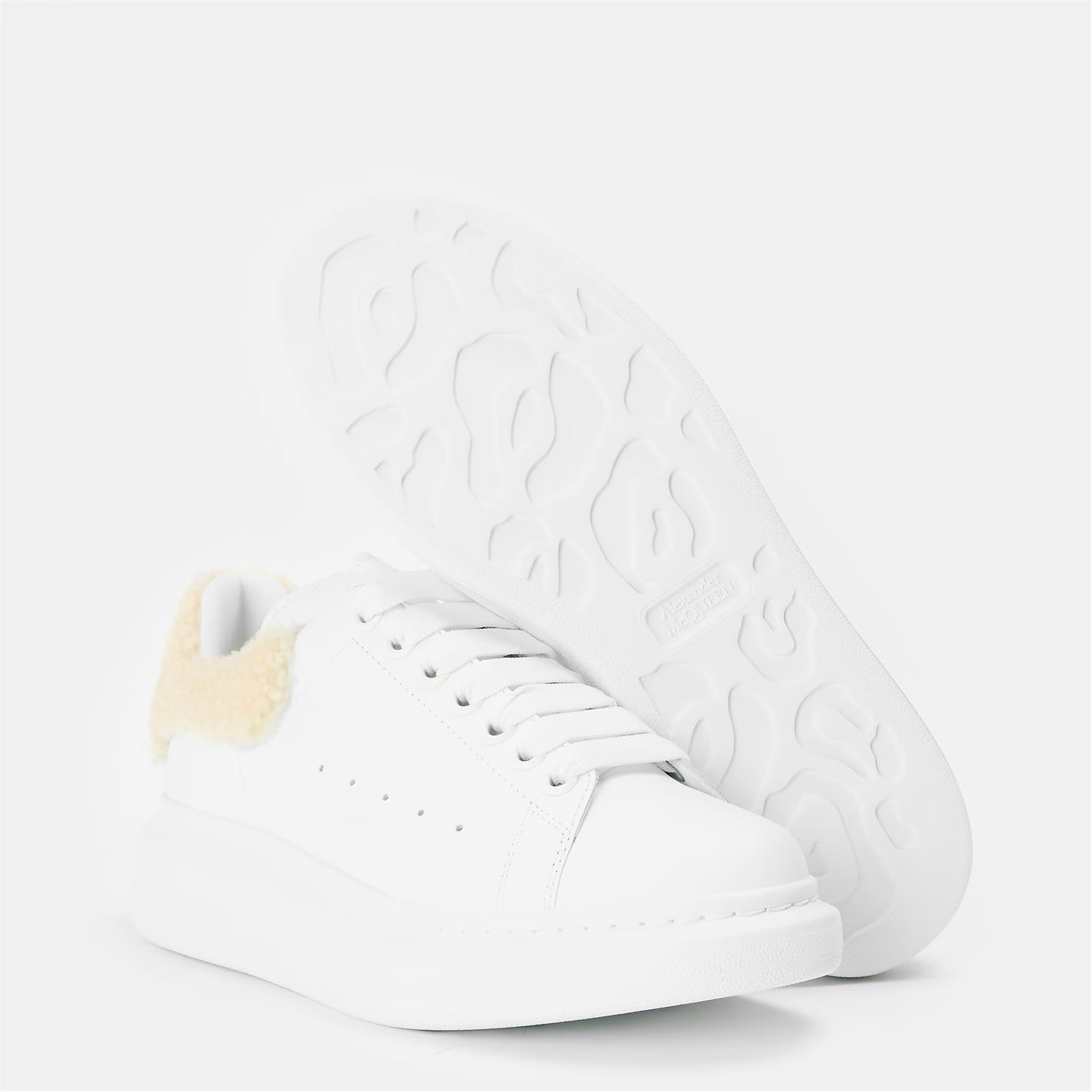 Women's Logo Print Leather Oversized Trainers