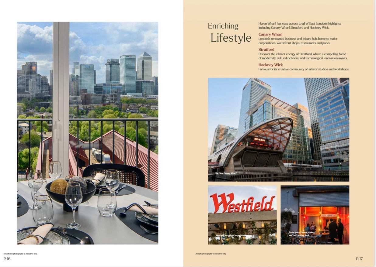 Heron Wharf — New Build 1-2-3 Bedroom Homes — Wellness Amenities — Zone 2 and 3 Canary Wharf London