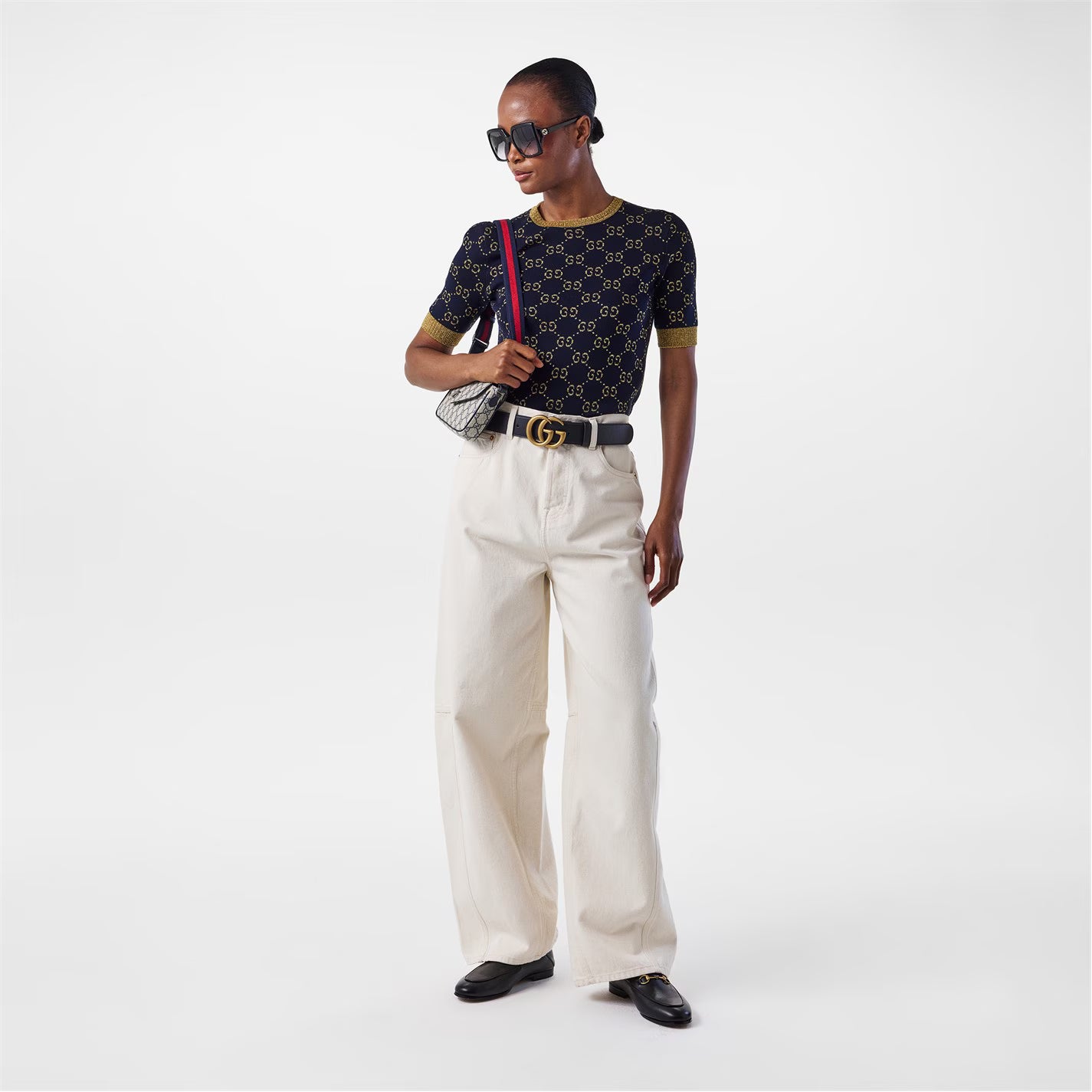 Women's Logo Cotton GG Lamé Top