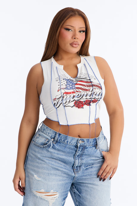 The Free America Tank Top - White