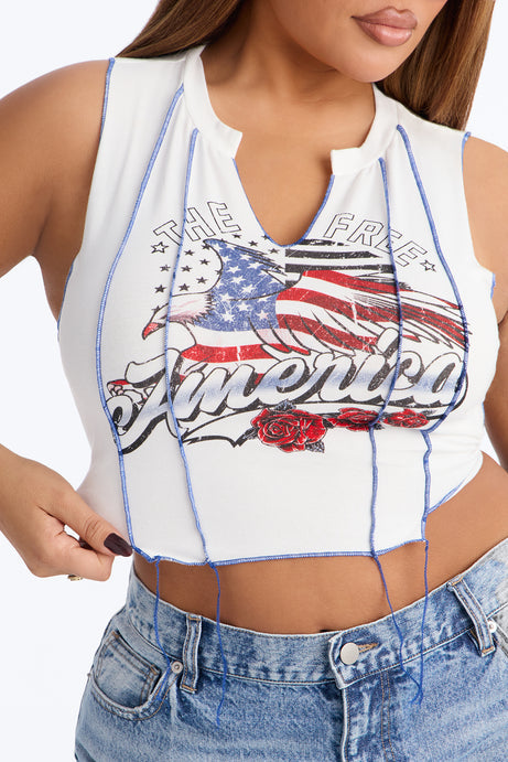 The Free America Tank Top - White