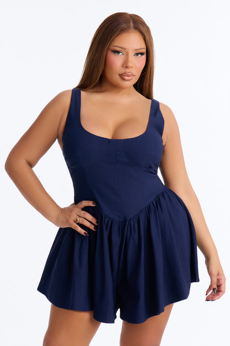 Simply Yours Flowy Romper - Navy