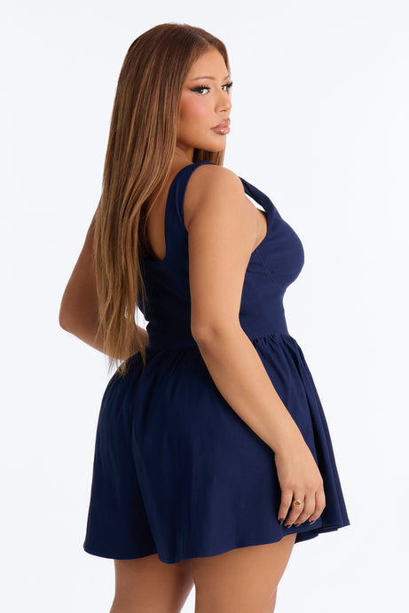 Simply Yours Flowy Romper - Navy