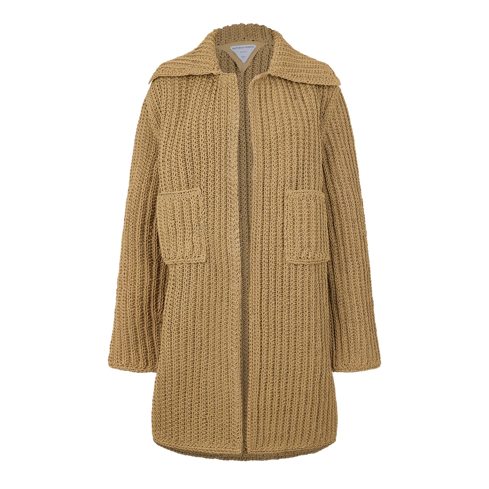 Bottega Veneta Women's Hand-Knitted Leather Long Sleeve Leather Jacket
