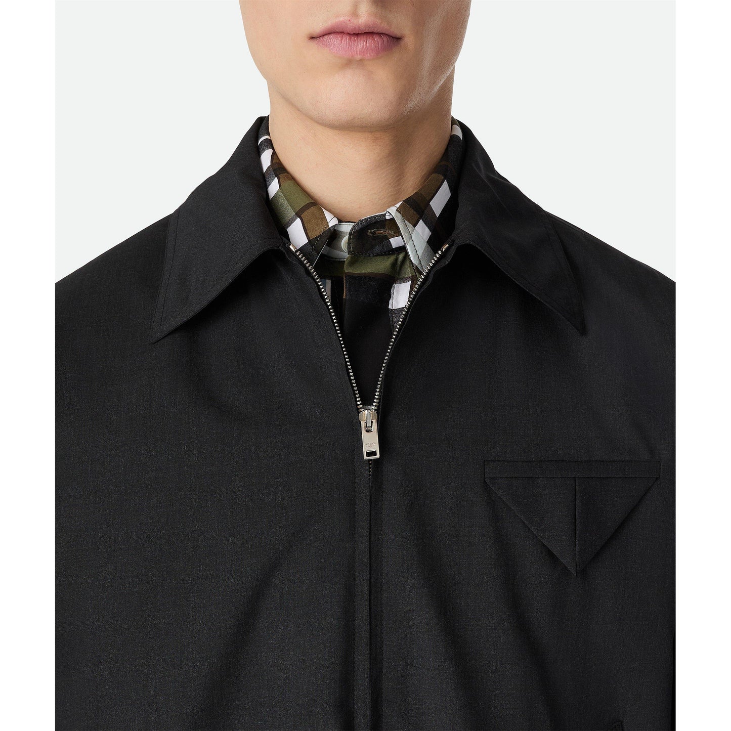 Bottega Veneta Men's Wool Kimono Blouson Long Sleeve Coach Jacket