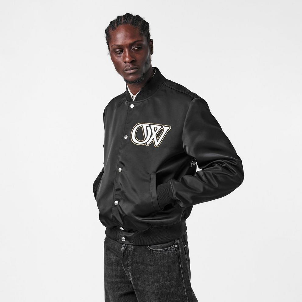 Men's Monogram Long Sleeve Stand Collar Bomber Jacket
