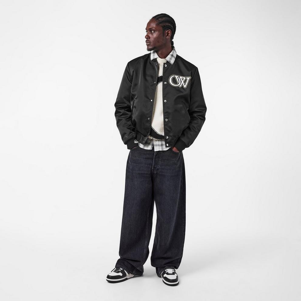 Men's Monogram Long Sleeve Stand Collar Bomber Jacket