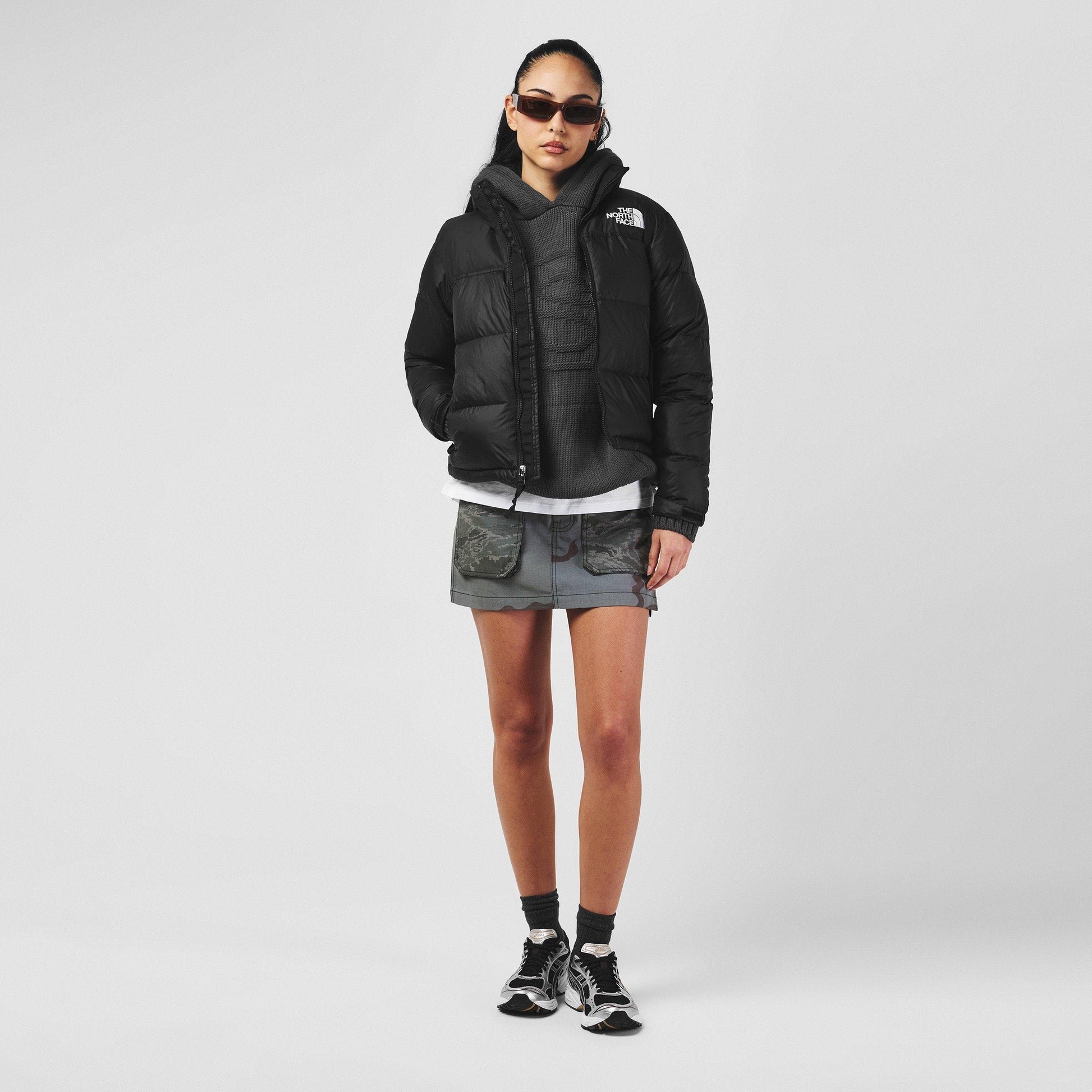 The North Face Womens 1996 Retro Nuptse Water Resistant Goose Down Short Puffer Jacket