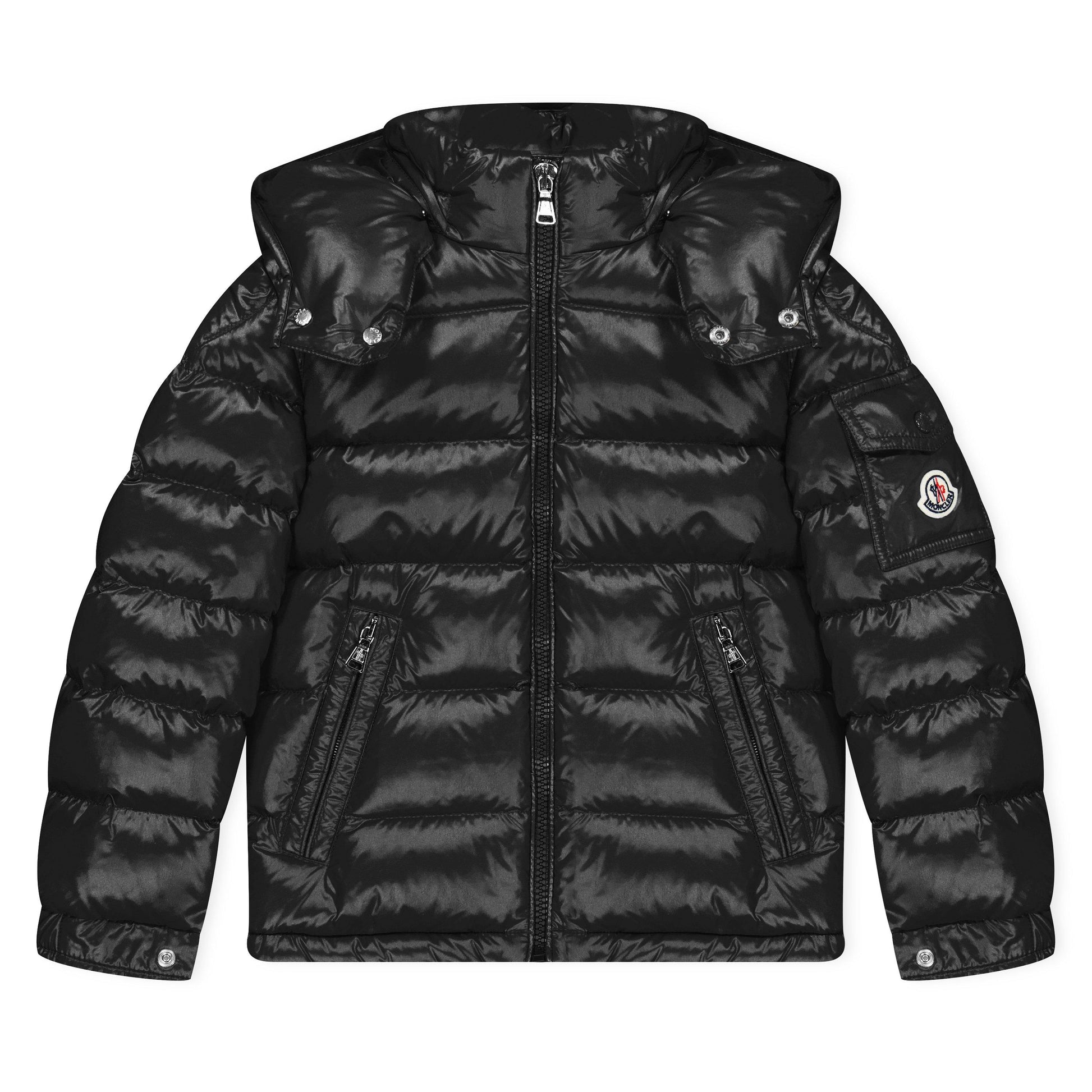 Moncler Unisex Kids New Maya Goose Down Detachable Hood Short Puffer Jacket