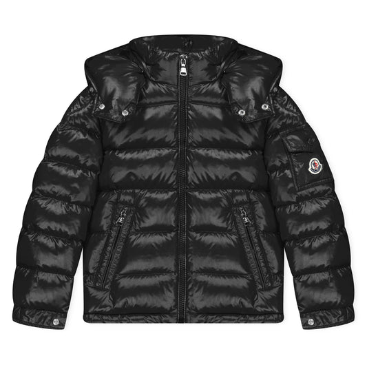 Moncler Unisex Kids New Maya Goose Down Detachable Hood Short Puffer Jacket