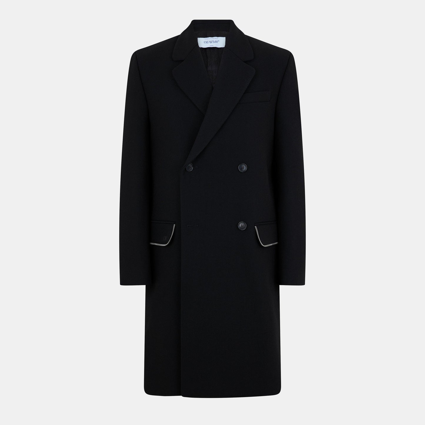 Men's Off-White Structured Modern Cut Overcoat