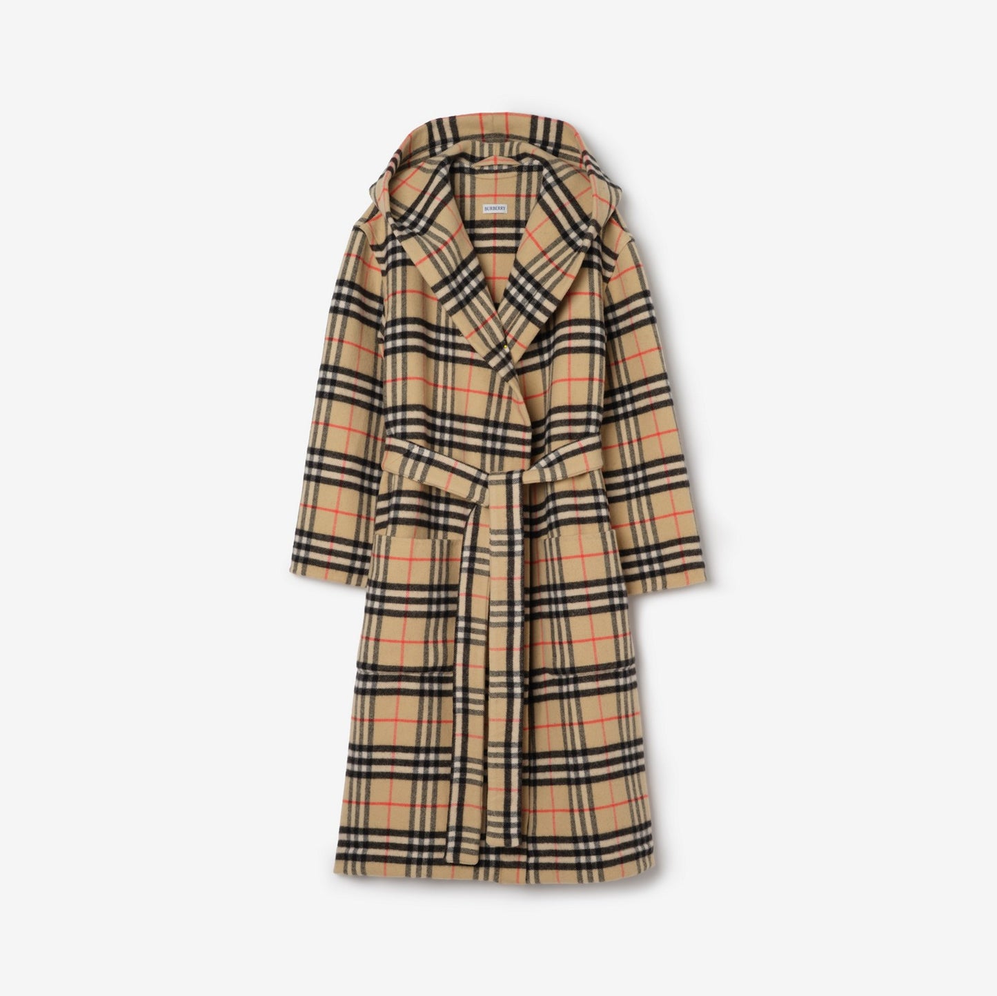 Check Wool Cashmere Robe