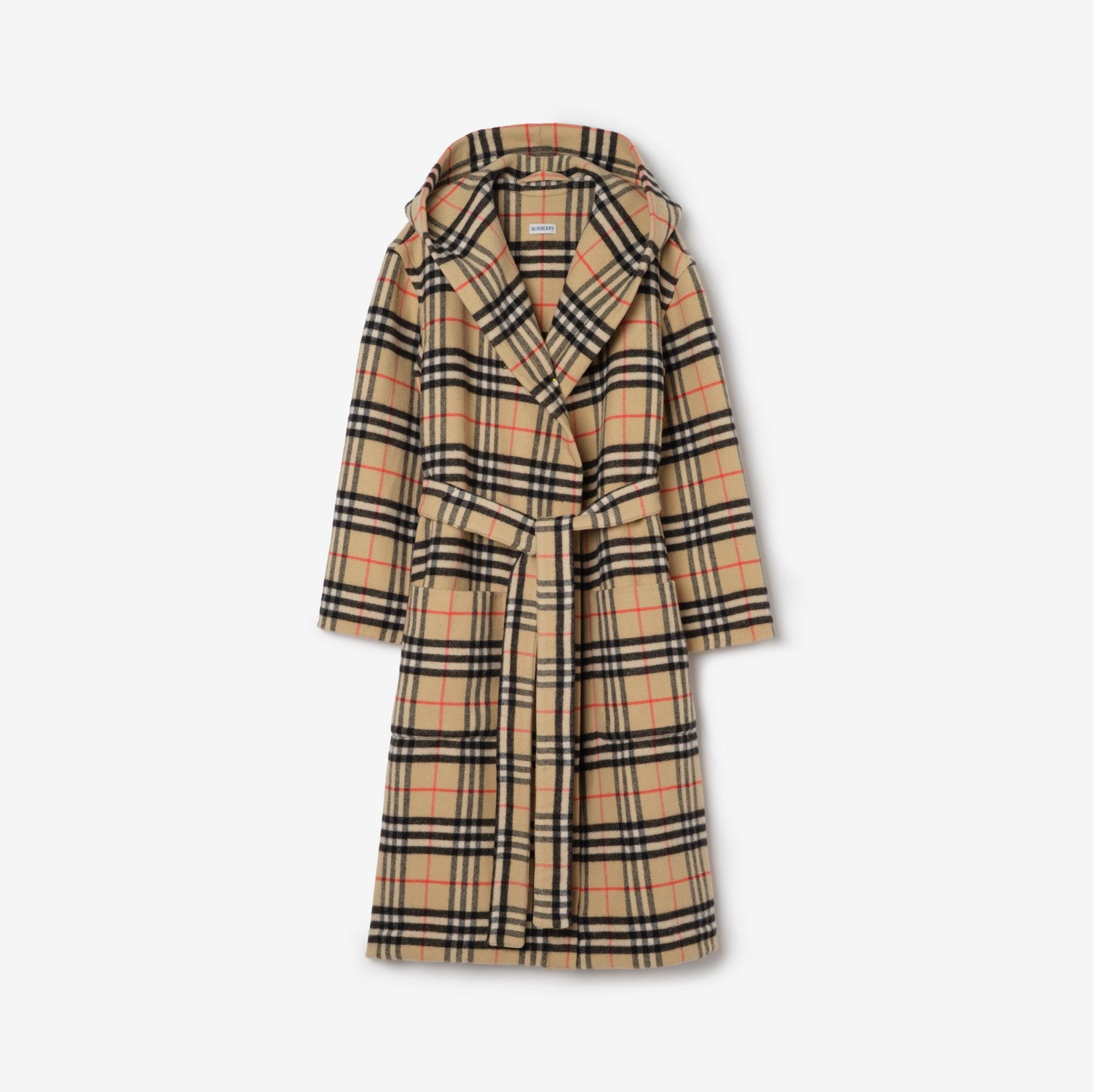 Check Wool Cashmere Robe